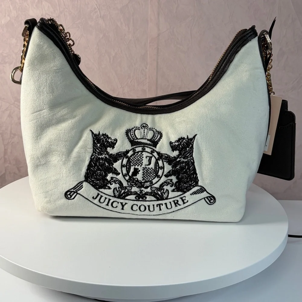 Juicy Couture Classic Scottie Dogs Hobo Shoulder Bag Crystal Viral HTF - Picture 1 of 13